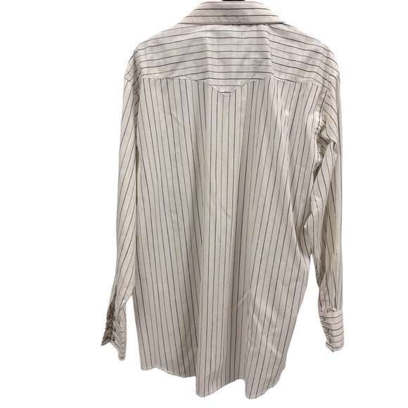 Wrangler Snap Up Cowboy Cut Western Regular Fit Shirt XL Tails Striped 17.5 Neck - Picture 4 of 8